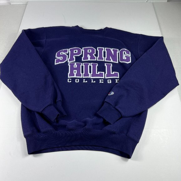 Champion Spring Hill Badger Alabama Sweatshirt Adult Small Purple Faded Crewneck - Picture 1 of 14